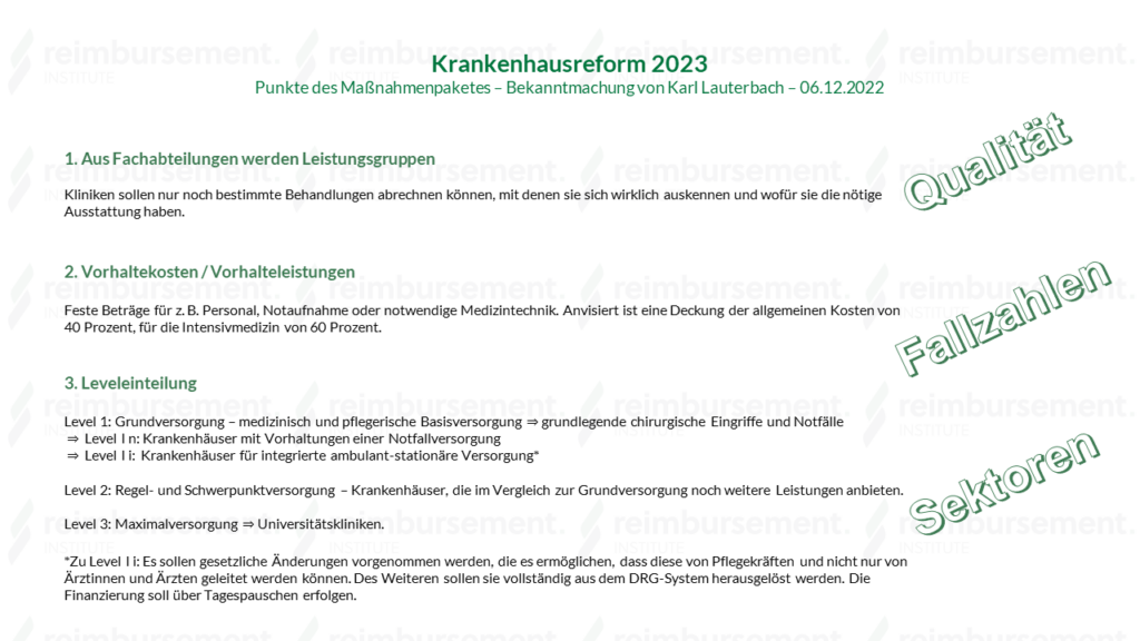 Krankenhausreform 2023 - Maßnahmenpaket von Karl Lauterbach 06.12.2022